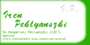 iren peklyanszki business card